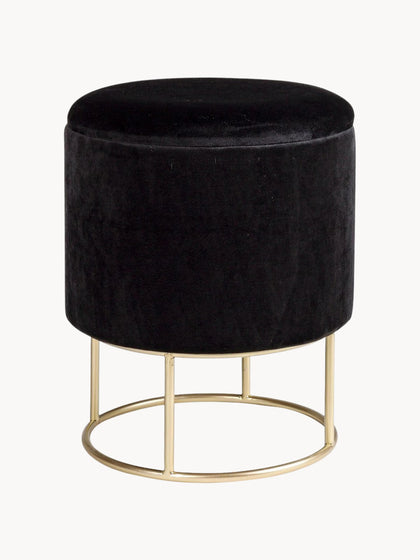 Westwing Taburete De Terciopelo Con Espacio De Almacenamiento Polina