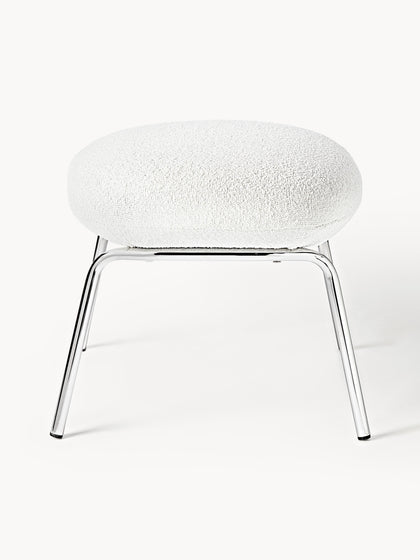 Westwing Taburete En Tejido Bouclé Con Patas De Metal Luan