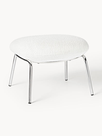 Westwing Taburete en tejido bouclé con patas de metal Luan