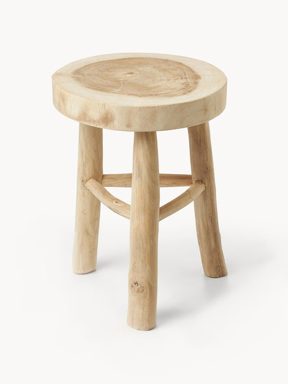 Westwing Taburete Redondo De Madera De Mungur Beachside