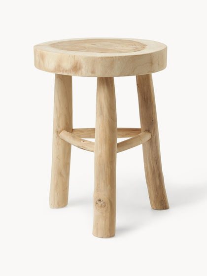 Westwing Taburete Redondo De Madera De Mungur Beachside