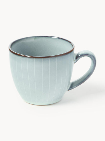 Westwing Taza De Café Con Platito Artesanal Nordic Sea