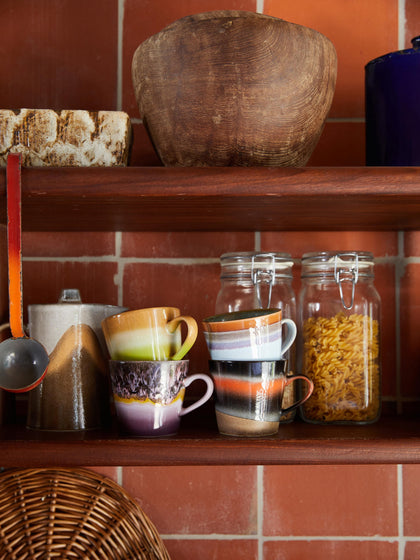 Westwing Tazas Artesanales Con Esmalte Reactivo 70s 4 Uds