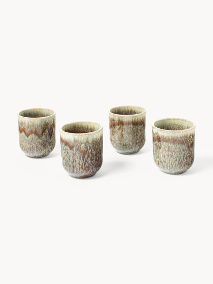 Westwing Tazas Artesanales Con Esmalte Reactivo Danza 4 Uds