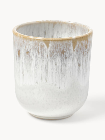 Westwing Tazas artesanales con esmalte reactivo Danza 4 uds