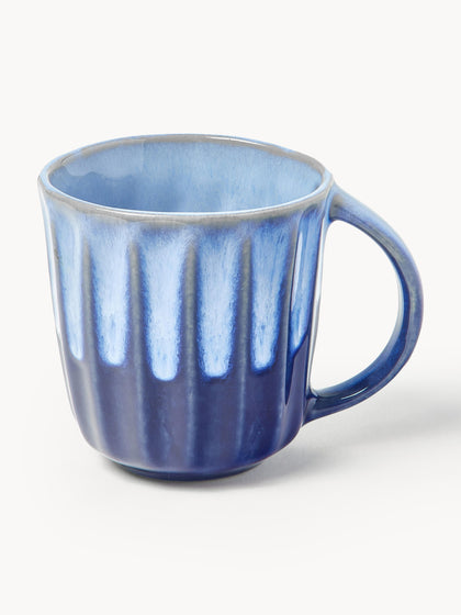 Westwing Tazas artesanales con esmalte reactivo Vinci 4 uds