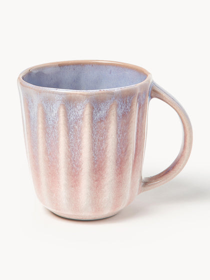Westwing Tazas artesanales con esmalte reactivo Vinci 4 uds