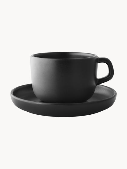 Westwing Tazas de café con platillos Nordic Kitchen 4 uds