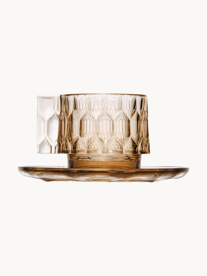 Westwing Tazas de café con platitos con relieves Jellies 4 uds