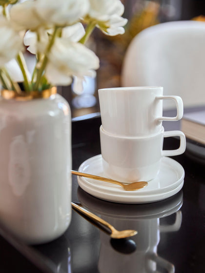 Westwing Tazas De Café Con Platitos De Porcelana Oco 6 uds