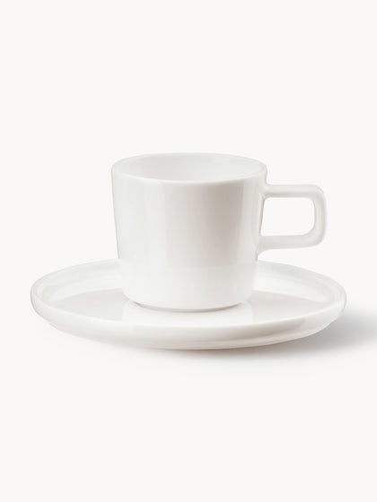 Westwing Tazas de café con platitos de porcelana Oco 6 uds