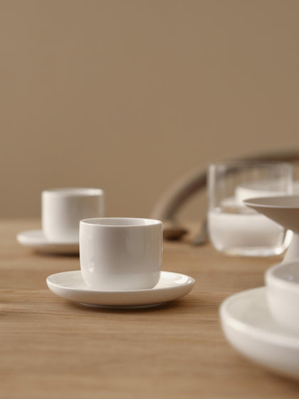 Westwing Tazas De Café Espresso De Porcelana Con Platitos Nessa 4 uds