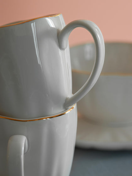 Westwing Tazas De Porcelana Con Relieves Sali 2 uds