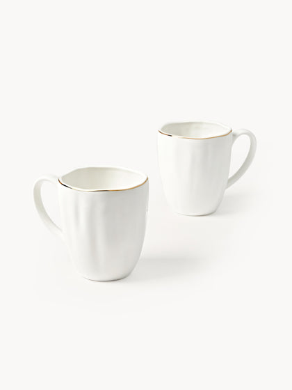 Westwing Tazas De Porcelana Con Relieves Sali 2 uds