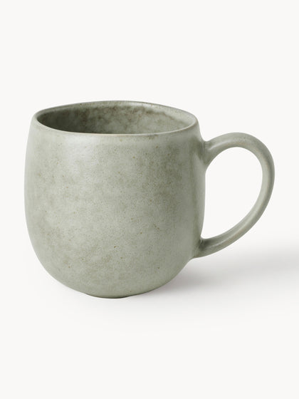 Westwing Tazas de té grandes artesanales Nordic Marsh 2 uds