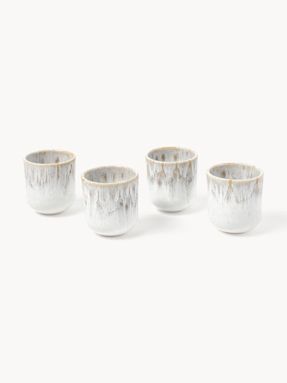 Westwing Tazas Espresso Artesanales Con Esmalte Reactivo Danza 4 Uds