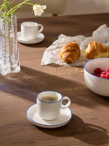 Westwing Tazas Espresso Con Platitos De Porcelana Facile 2 uds