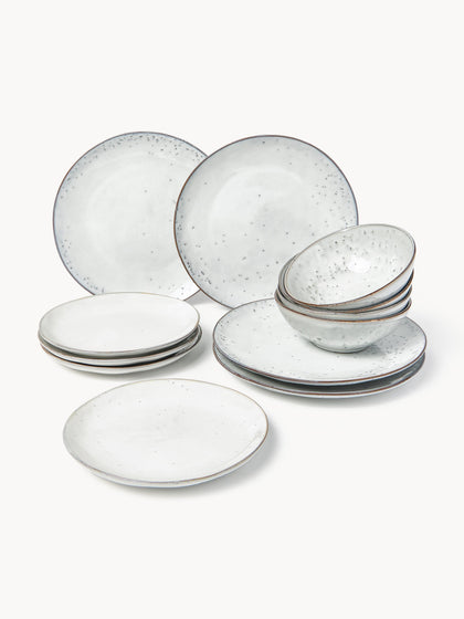 Westwing Vajilla artesanal Nordic Sand 4 comensales (12 pzas.)