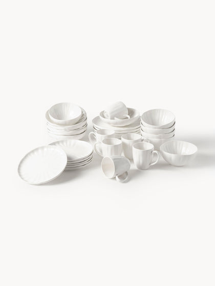 Westwing Vajilla de porcelana con relieves Sali 6 comensales (30 pzas.)