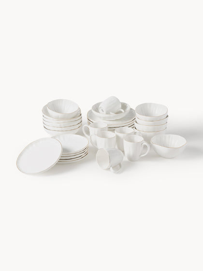Westwing Vajilla de porcelana con relieves Sali 6 comensales (30 pzas.)
