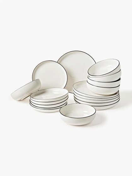 Westwing Vajilla de porcelana Facile 6 comensales (18 pzas.)