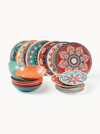 Westwing Vajilla de porcelana Shiraz 6 comensales (18 pzas.)