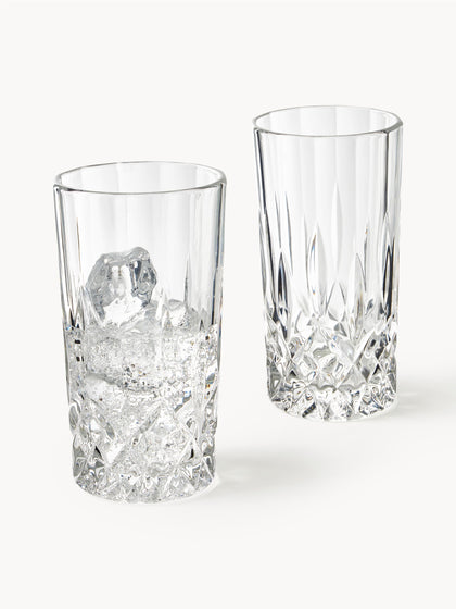 Westwing Vasos Altos Con Relieve De Cristal George 4 Uds