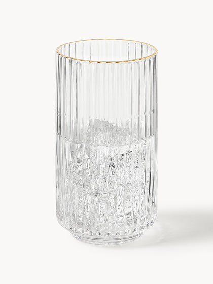 Westwing Vasos Altos Soplados Con Borde Dorado Aleo 4 Uds