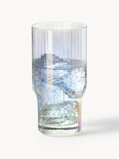 Westwing Vasos Altos Soplados Con Relieve Y Brillo Nacarado Juno 4 Uds