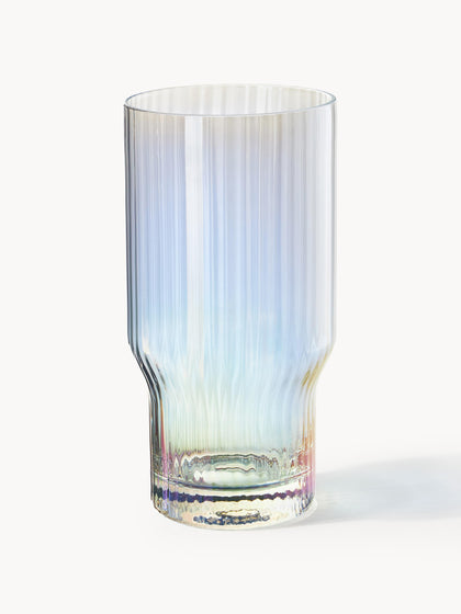 Westwing Vasos altos soplados con relieve y brillo nacarado Juno 4 uds