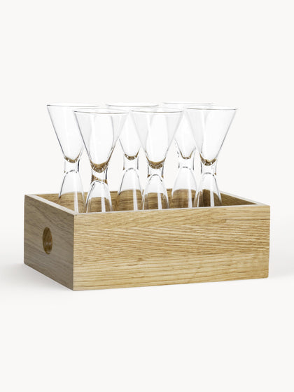 Westwing Vasos chupito Semon 6 uds. con caja de madera