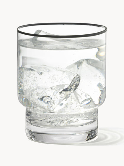 Westwing Vasos De Agua Artesanales Con Borde Negro Mira 4 uds