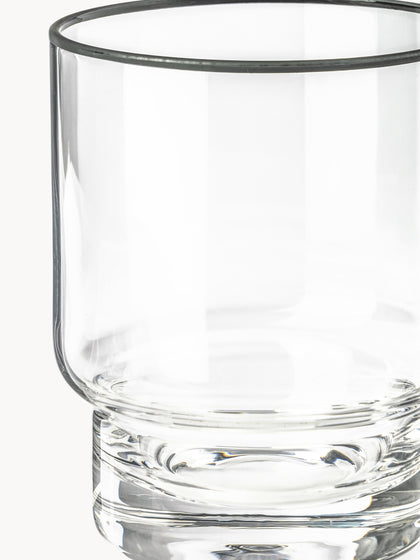 Westwing Vasos De Agua Artesanales Con Borde Negro Mira 4 uds