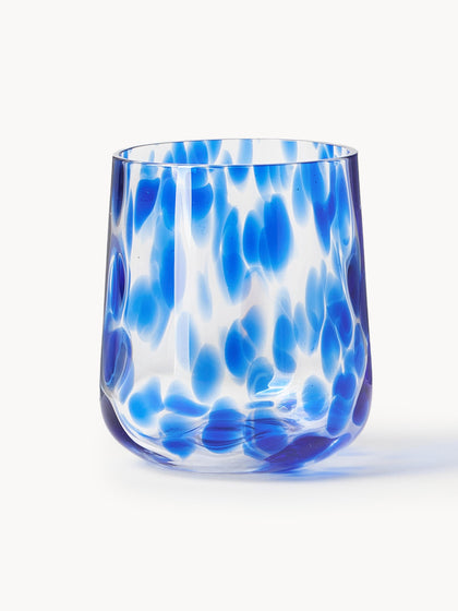 Westwing Vasos de agua artesanales con estampado de lunares Oakley 4 uds