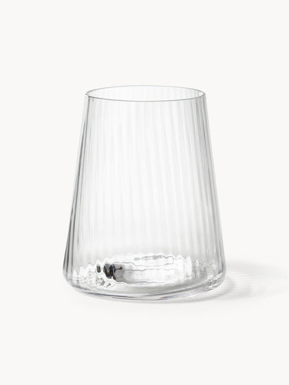 Westwing Vasos de agua artesanales con relieves Cami 4 uds