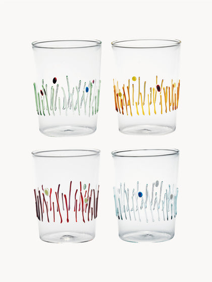Westwing Vasos de agua artesanales Quattro Stagioni 4 uds
