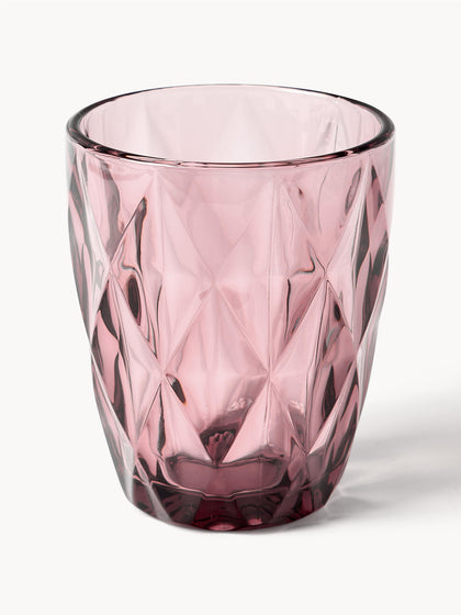 Westwing Vasos De Agua Con Patrón Texturizado Colorado 4 Uds