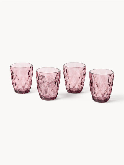 Westwing Vasos De Agua Con Patrón Texturizado Colorado 4 Uds