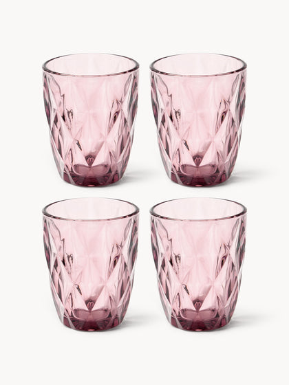 Westwing Vasos de agua con patrón texturizado Colorado 4 uds