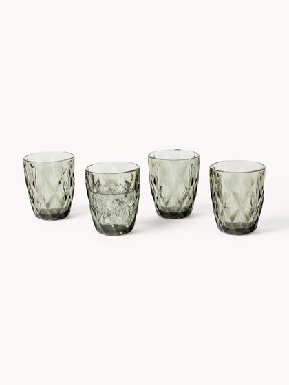Westwing Vasos De Agua Con Patrón Texturizado Colorado 4 Uds