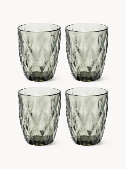 Westwing Vasos de agua con patrón texturizado Colorado 4 uds