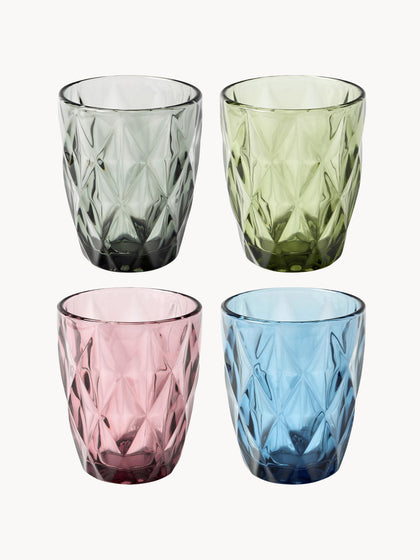 Westwing Vasos de agua con patrón texturizado Colorado 4 uds