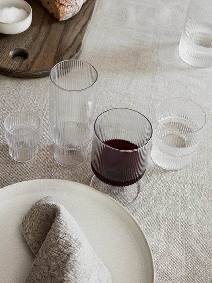 Westwing Vasos De Agua De Vidrio Soplado Con Relieves Ripple 4 Uds
