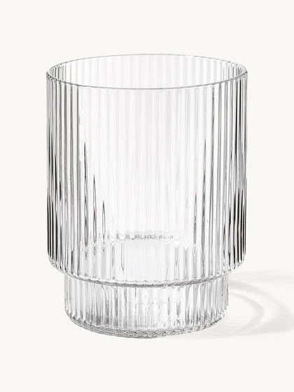 Westwing Vasos De Agua De Vidrio Soplado Con Relieves Ripple 4 Uds