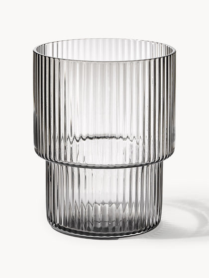 Westwing Vasos De Agua De Vidrio Soplado Con Relieves Ripple 4 Uds