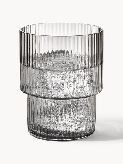 Westwing Vasos De Agua De Vidrio Soplado Con Relieves Ripple 4 Uds