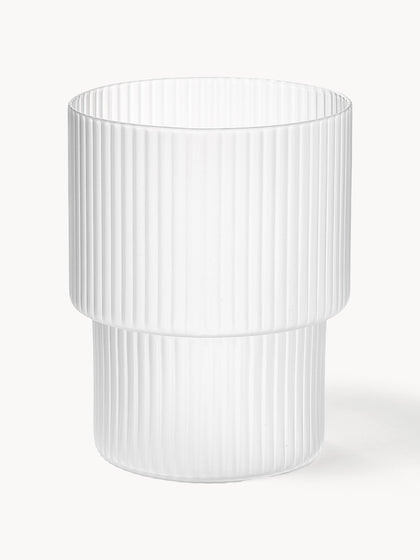 Westwing Vasos De Agua De Vidrio Soplado Con Relieves Ripple 4 Uds