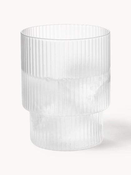 Westwing Vasos De Agua De Vidrio Soplado Con Relieves Ripple 4 Uds