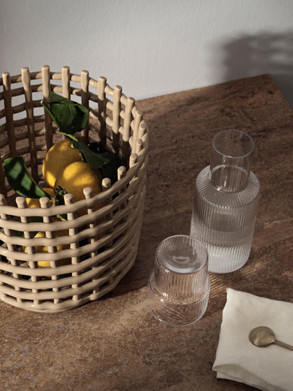 Westwing Vasos De Agua De Vidrio Soplado Con Relieves Ripple 4 Uds