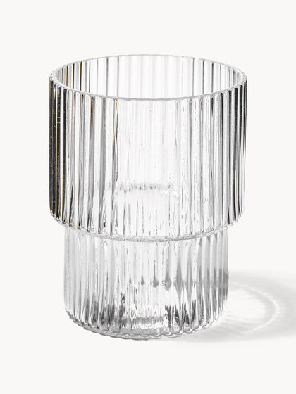 Westwing Vasos De Agua De Vidrio Soplado Con Relieves Ripple 4 Uds